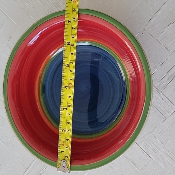 Royal Norfolk Stoneware Mambo One Dinner Plate and One Salad/Soup Bowl - Picture 4 of 6